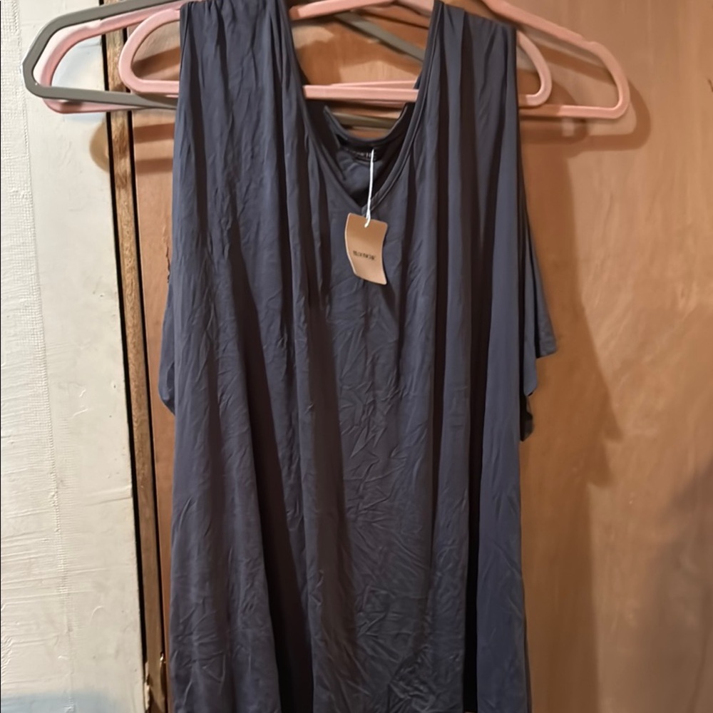 Elegant Gray cold Shoulder Grey Top